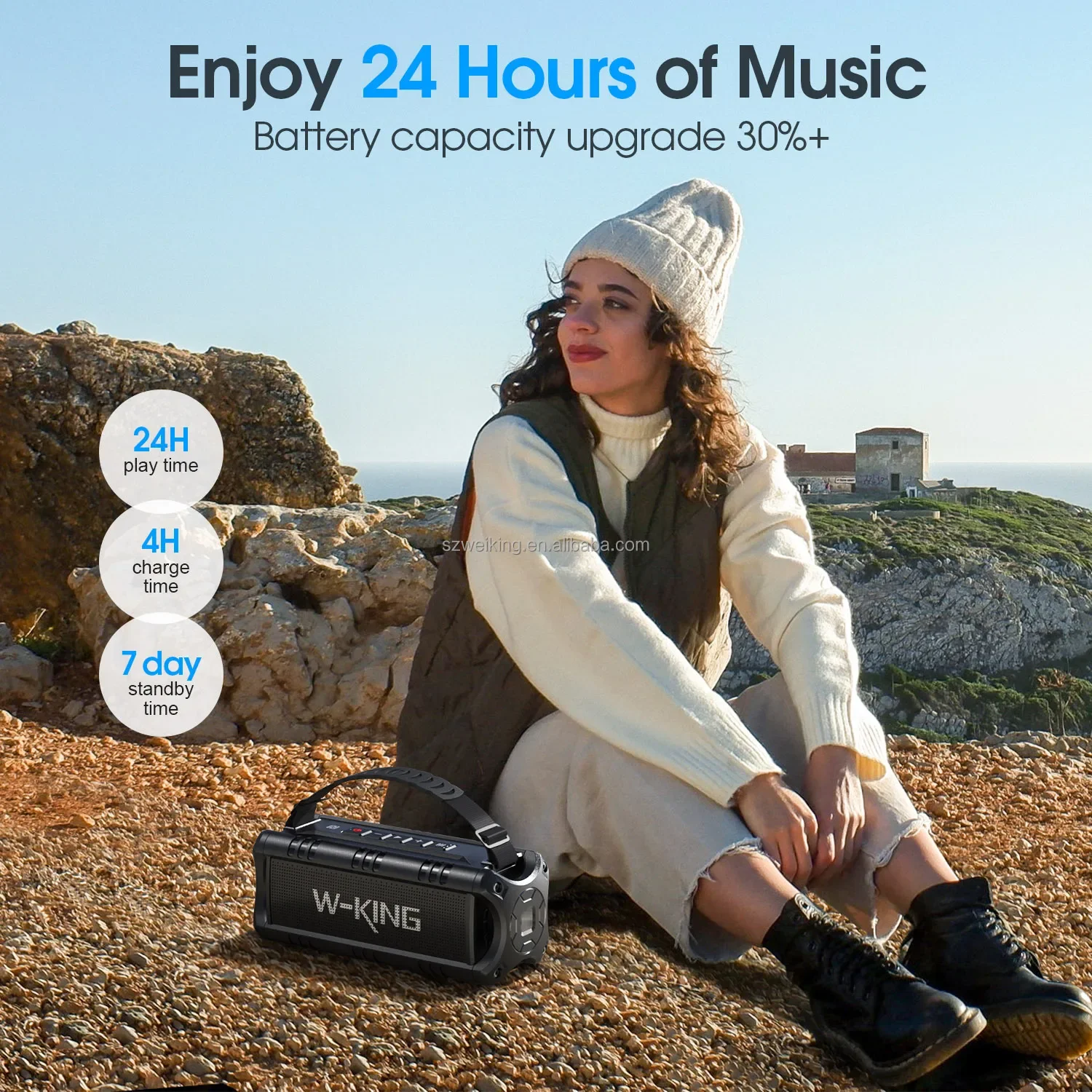 Outdoor Draagbare Subwoofer Waterdichte Draadloze Bluetooth Speaker Camping Geluidsdoos Muziekkolom Wandelen En Thuis Boombox Met Tws