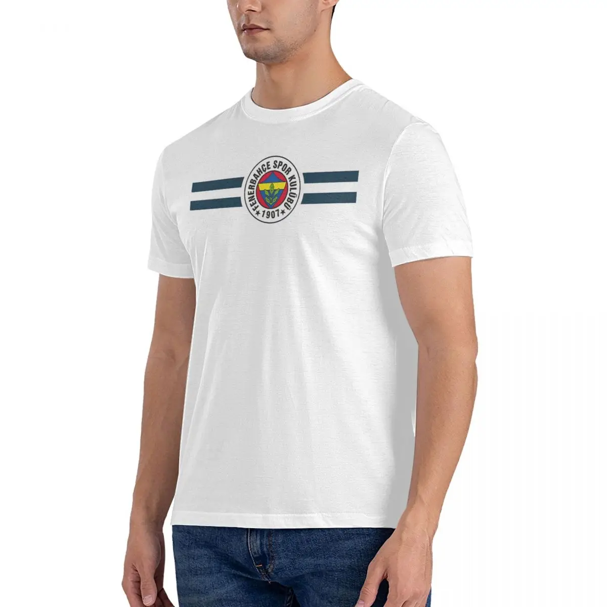 Men Logo T Shirts Fenerbahce Pure Cotton Clothing Vintage Short Sleeve O Neck Tees Adult T-Shirts