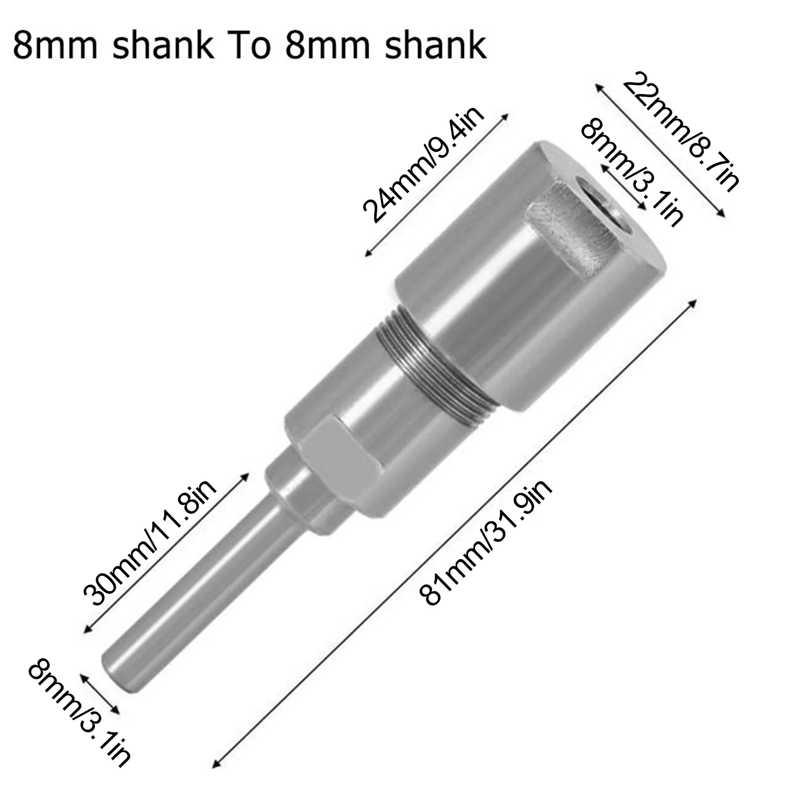Imagem -05 - Router Bit Adapter Extender Aço Carbono Shank Fresa Extensão Rod Precisão Acessório Trim mm mm
