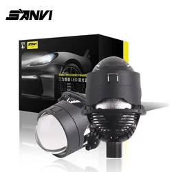 SANVI 125W S8 MAX 2.5 Inch Projector Lens for H1 Bulb 9005 9006 H4 H7 LED Lamps for Headlight Car Motorcycle Retrofit