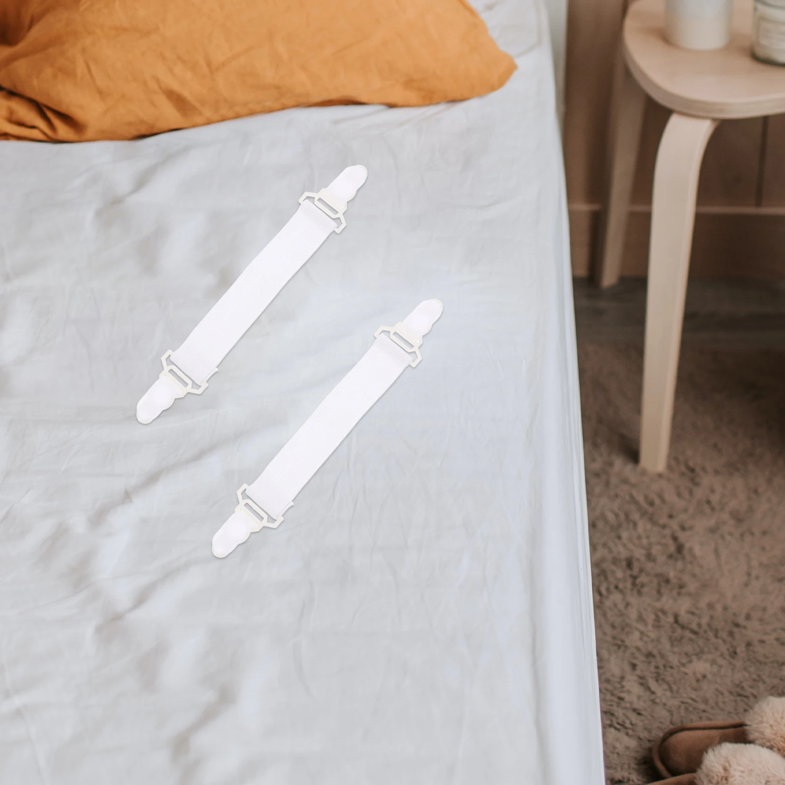 

8pcs Sheet Grippers Mattress Clips To Keep Sheets On Elastic Straps White Suspenders Sheets Clips Mattress Holders Keep Tidy