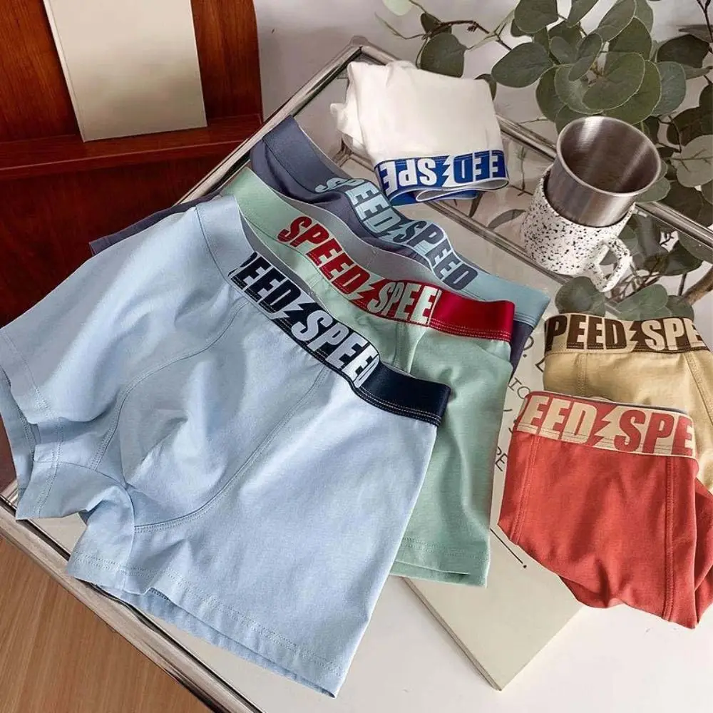 

3PCS Comfortable Plus Size Men's Boxer Briefs Seamless Elastic Underwear for Man Lingerie Mid Waist Letter Printed Panties Male