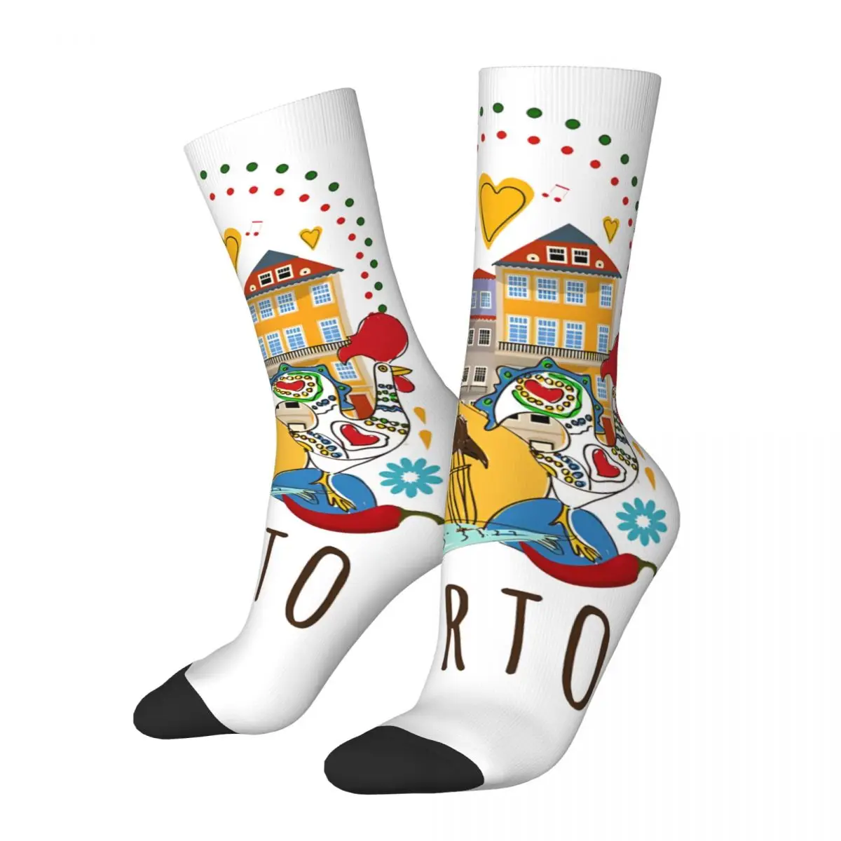 Vintage PORTO Magnet Portugal 2024 Men's compression Socks Unisex Europe Harajuku Pattern Printed Novelty Crew Sock