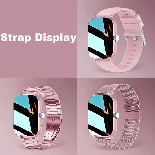 Imagen 2 del producto + 3 piezas reloj inteligente cuadrado mujeres hombres Smartwatch pantalla táctil llamadas música Smartclock para Android IOS Fitness Tracker deporte reloj inteligente