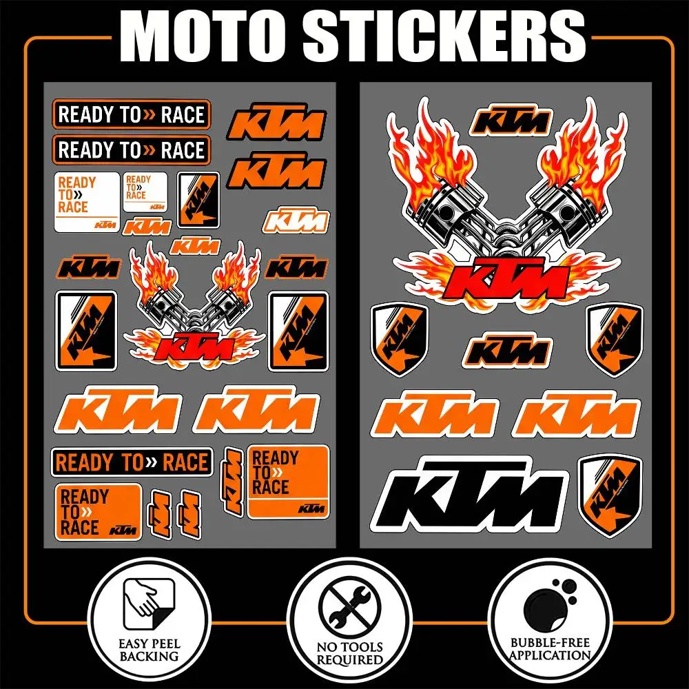 

for KTM Safety Reflective Waterproof Auto Decal Scratch Cover Stickers Universal For Bike Helmet Mug Refrigerator