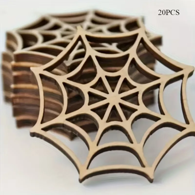 

10/20Pcs Wooden Spider Web Shaped Craft Halloween Party DIY Painting Home Hanging Ornaments Decoration Wedding Birthday Gifts