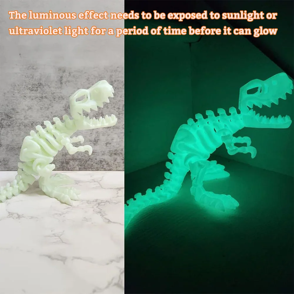 Figurines Miniatures 3D Printing Tyrannosaurus Rex Stall Market Dragon Ornaments Gift Joints Can Move Freely. Mouth Dinosaur