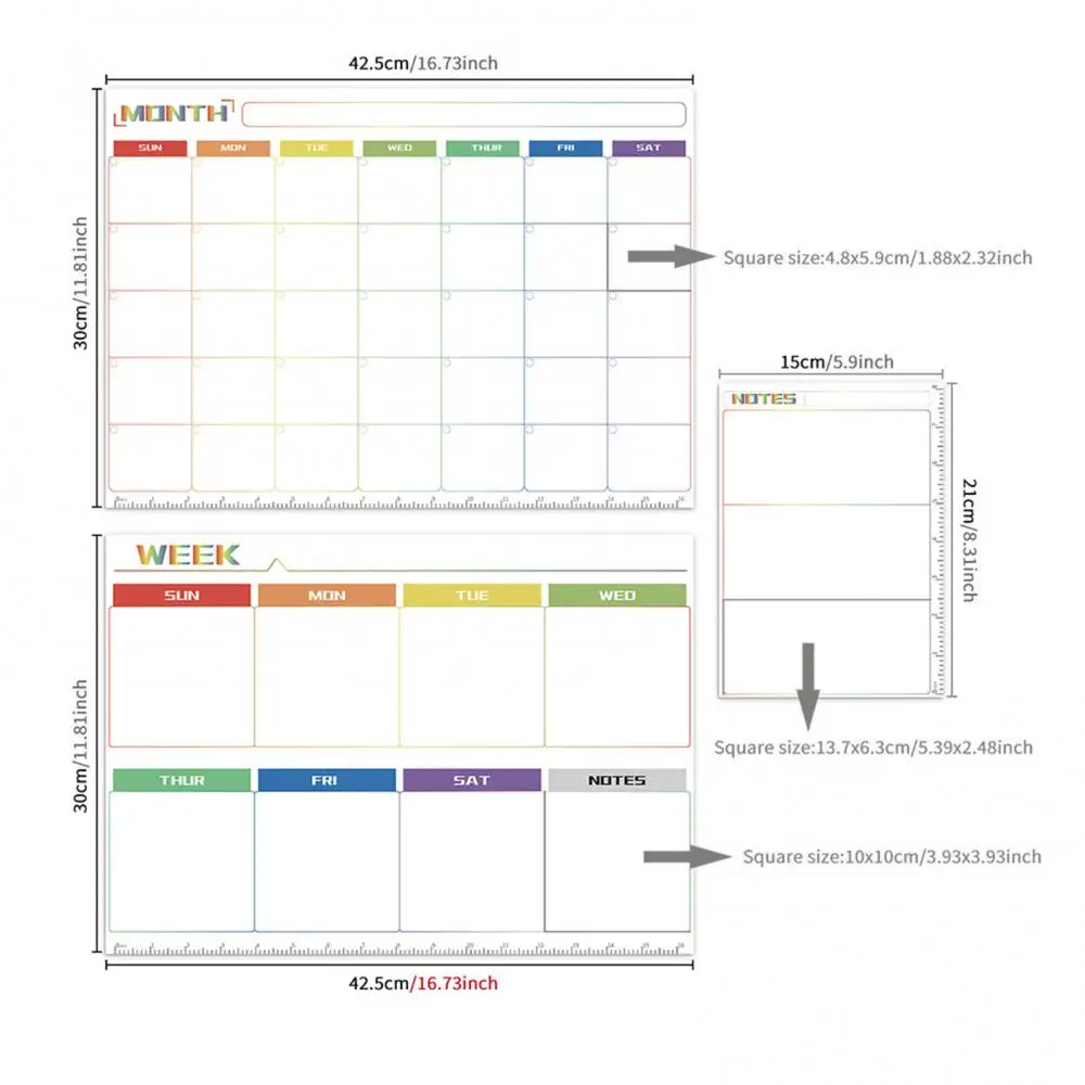Dry Erase Calendar Fridge Magnetic Whiteboard Calendars Magnetic Day Weekly Monthly Planner Calendar Fridge Whiteboard Sticker