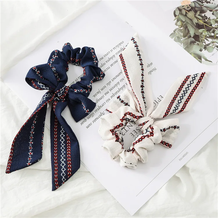 Hair Accessories Vintage Wind Hair Band Hair Ring Headwear Bow Large Intestine Ring Long Ribbon Fairy Gas Pony Tail