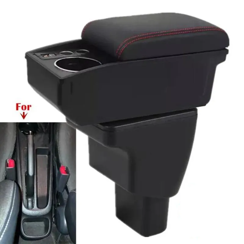 Für Hyundai I10 Armlehnenbox Für Hyundai I10 Auto-Armlehne Zentrale Aufbewahrungsbox Doppelschichtige Aufbewahrungsbox Getränkehalter Auto-Zubehör