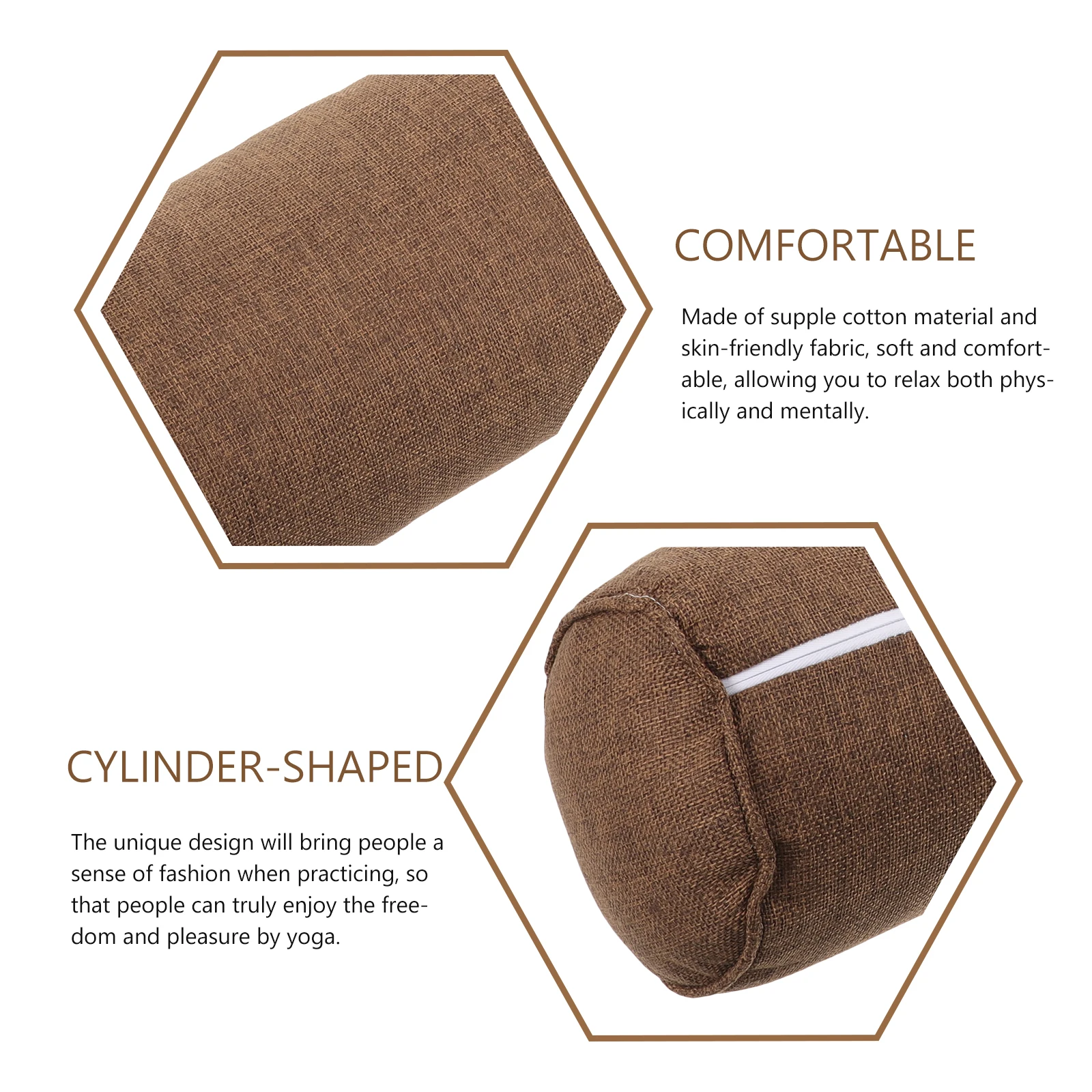 

Yoga Assist Pillow 15x40cm Cylinder Shape Cotton Throw Meditation Round Fitness Equipment Lumbar Support Footrest