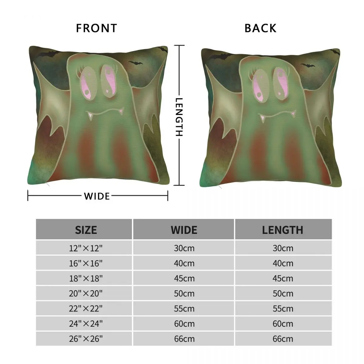Bat Yin Yang Ghost Square Pillowcase Polyester Linen Velvet Creative Zip Decor Pillow Case Sofa Seater Cushion Cover 18