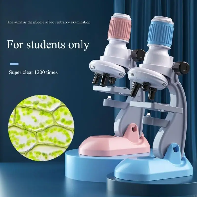 Interactive Kids Science ตั้งกล้องจุลทรรศน์ความละเอียดสูงสำหรับการสังเกตทางชีววิทยาและการศึกษาธรรมชาติ A2UB