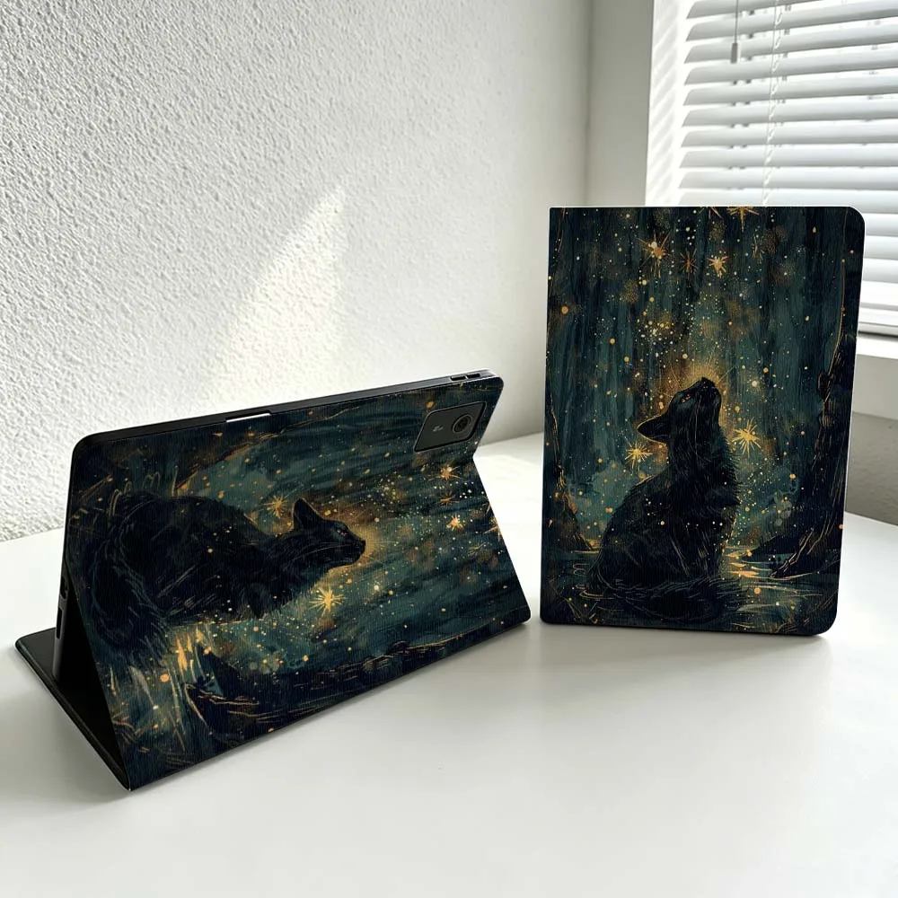 Minimalist Black Cat Design Cover For Lenovo Xiaoxin Lenovo Tab Pad Pro Plus K11 P12 M10 Legion Y900 Soft Inch Tablet Case