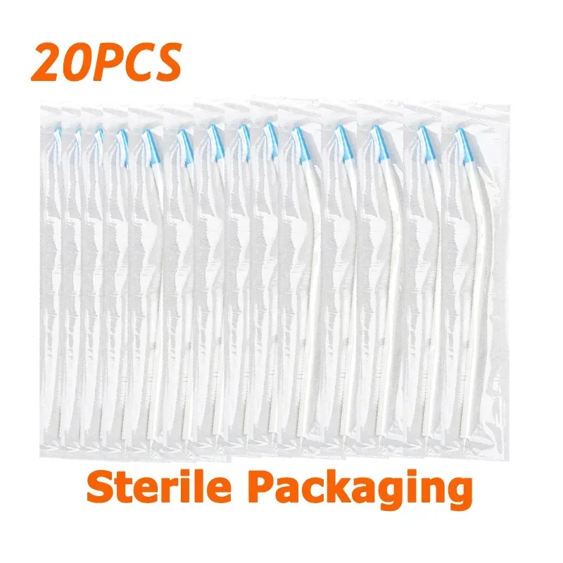 

20Pcs Dental Suction Tips Suction Tube Long Slim Type Saliva Ejector Dentistry Clinic Disposable Dentist Tools
