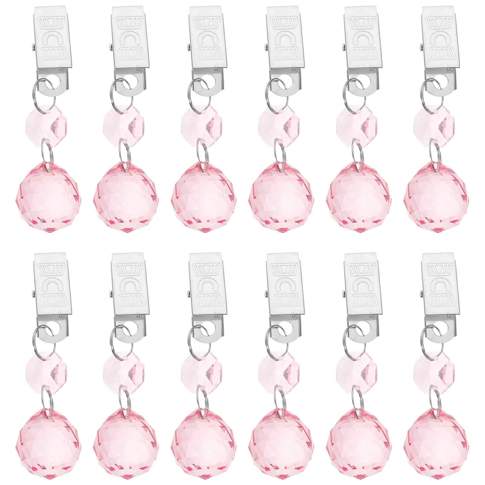 

12Pcs Tablecloth Weights with Clips Sparkling Pendant Stones Secure Hold for Picnic Tables Outdoor Parties Garden Events