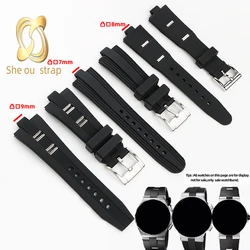 22*8MM High quality silicone Watch strap For DIAGONO Sports DP42C14SVDGMT Watch series Rubber Watchband Black Watchchain