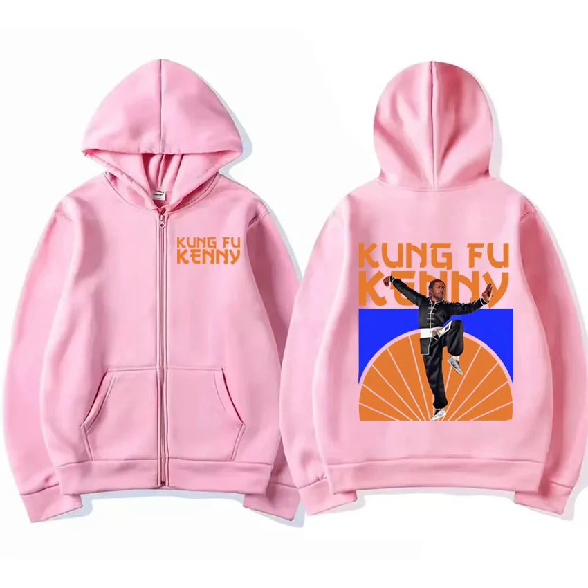 Hip Hop Rapper Kendrick Lamar Kung Fu Kenny Zips hoodie Men Women vintage oversized streetwear Unisex winter Zipper pullovers