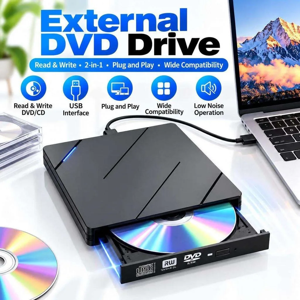 Unità masterizzatrice Blu-Ray esterna USB-A Type-C multifunzionale per masterizzare BD, DVD e CD, con hub USB e lettore di schede SD, driver gratuiti, Plug&Play