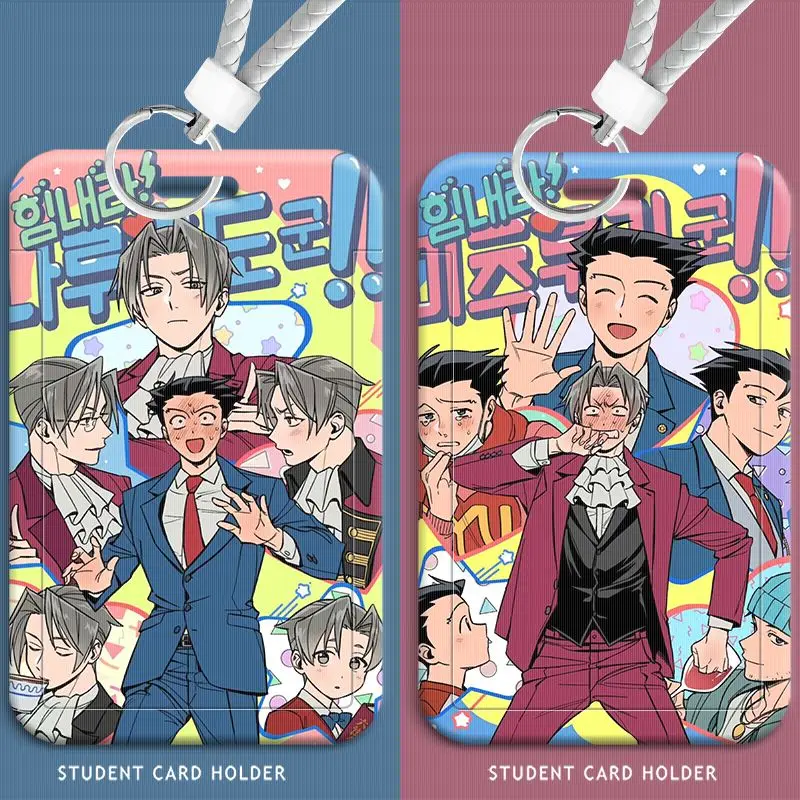 Gyakuten Saiban porte-carte Naruhodou Ryuichi Mitsurugi Reiji carte housse de protection Ace avocat Anime marchandises Collection cadeau