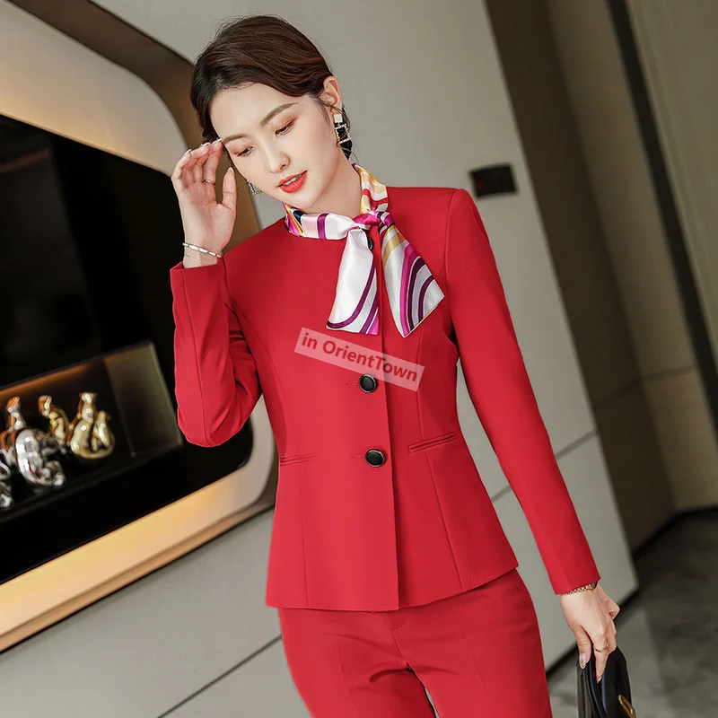 Airline Hotel Front Desk Cashier Suit Female Flight Attendant Uniform Aviation Corporation Stewardess Catering Work Clothes