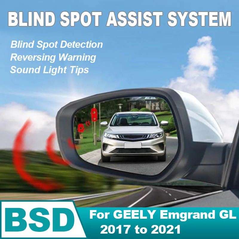 Car Mirror Blind Spot Monitoring System BSD BSA BSM Driving Warning Safety Radar 24GHZ Sensor For GEELY Emgrand GL 2017 to 2021