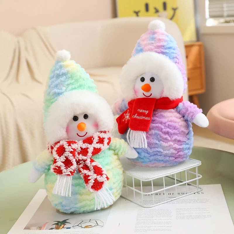 Juguetes de peluche de Papá Noel para niños, muñeco de nieve creativo de dibujos animados, muñecas de peluche Kawaii, decoración de habitación, regalos de navidad