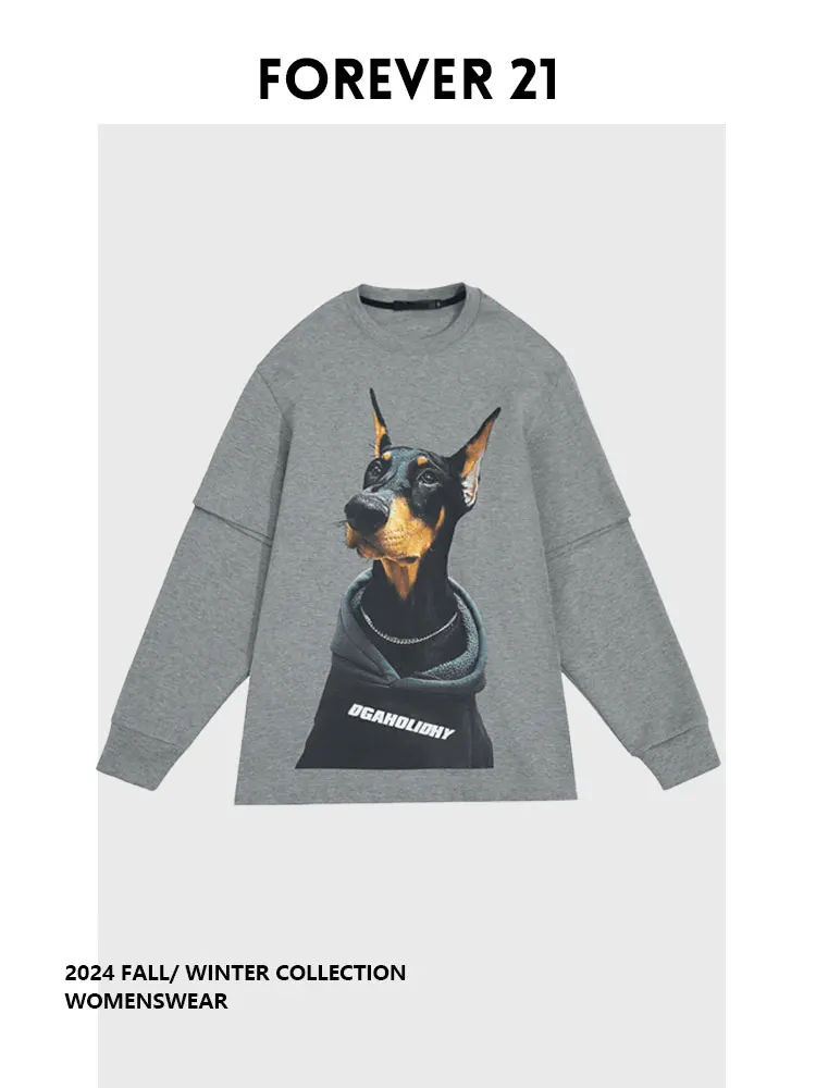 

Женская толстовка Forever 2 Early Autumn: американский стиль, высококачественный повседневный вариант, универсальный, с 3D-принтом, круглым вырезом, комфортная, с длинными рукавами