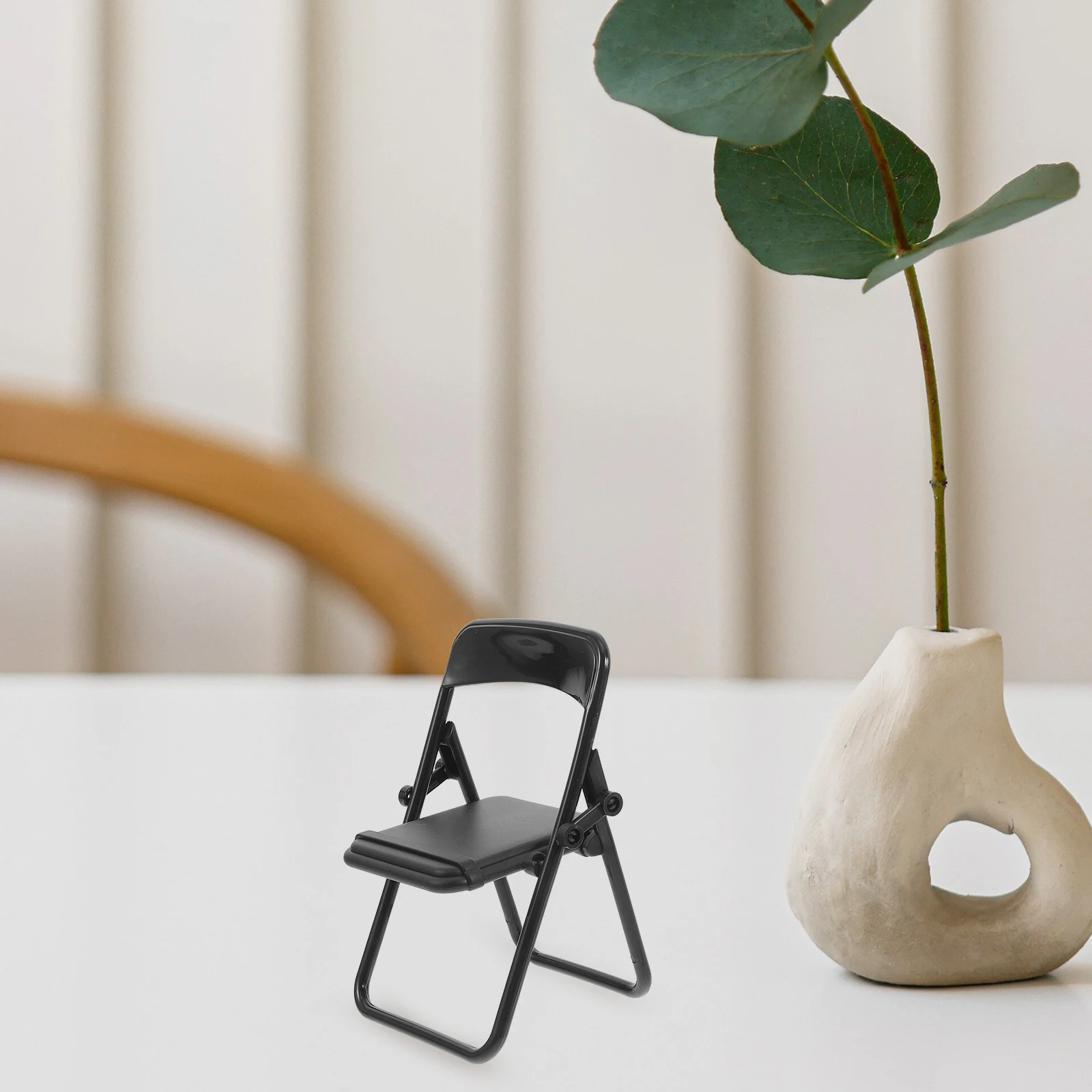 

10 pcs Miniature Folding Chair Phone Stand Dollhouse Furniture Lightweight Portable Universal Compatibility Tiny Accessories