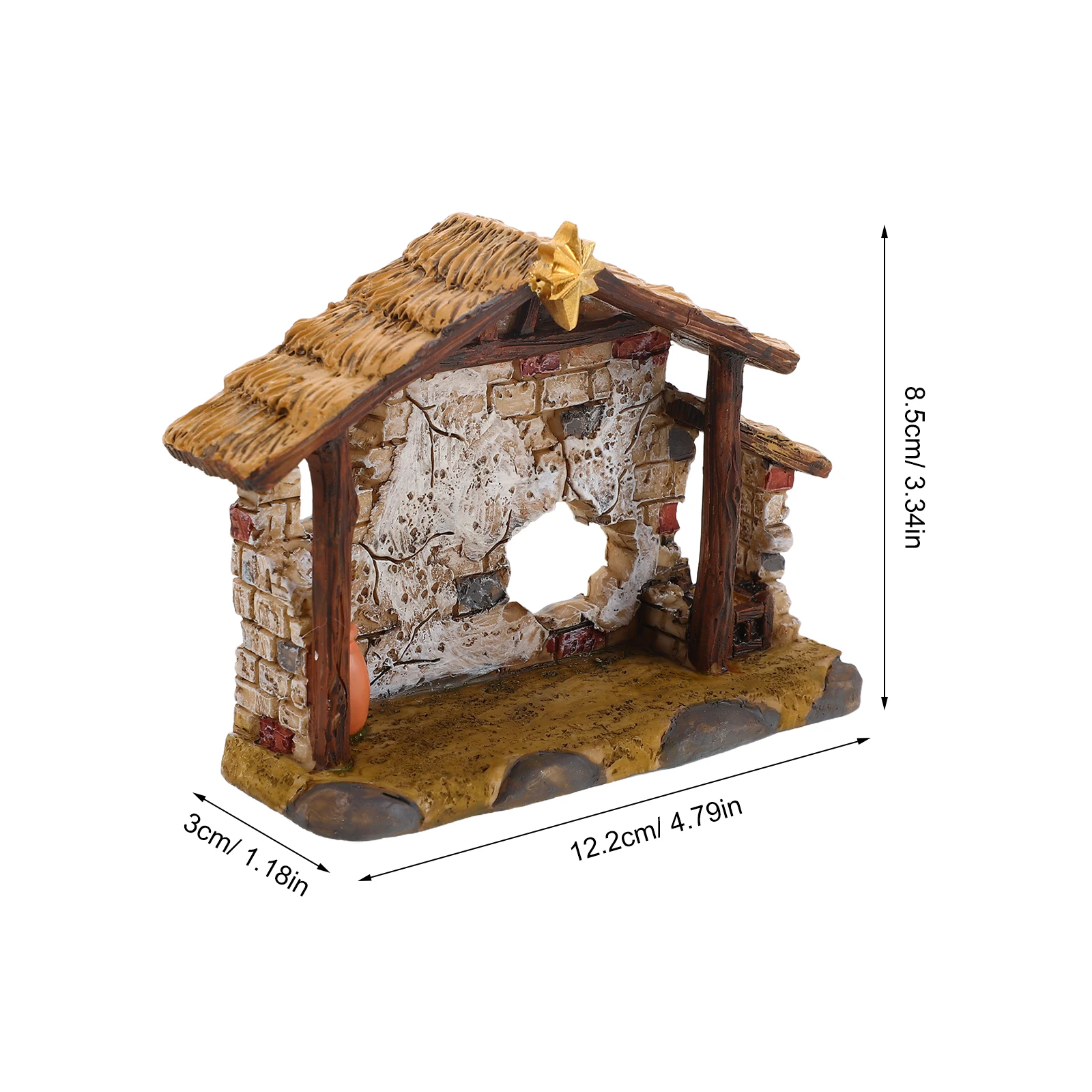Resin Nativity Scene Figurine 8.5cm Christmas Nativity Ornament For Desktop Decoration Christian Religious Present Scene Statue