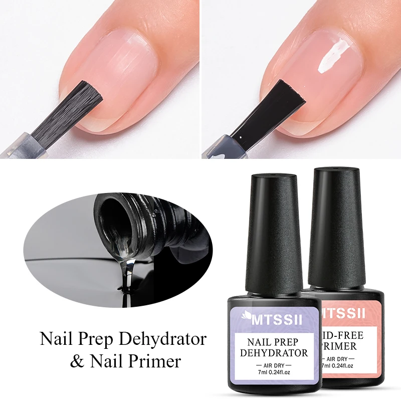 MTSSII 7ML disidratatore per la preparazione delle unghie primer per unghie naturali smalto per unghie Gel Air Dry Soak Off Base Top Coat Nail Art vernice Manicure