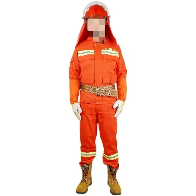 6Pcs Cotton Forest Fire Fighting Clothing Wildfire Suppression Clothing Flame Retardant Bunker Gear Suit Fire Fighting Clothing