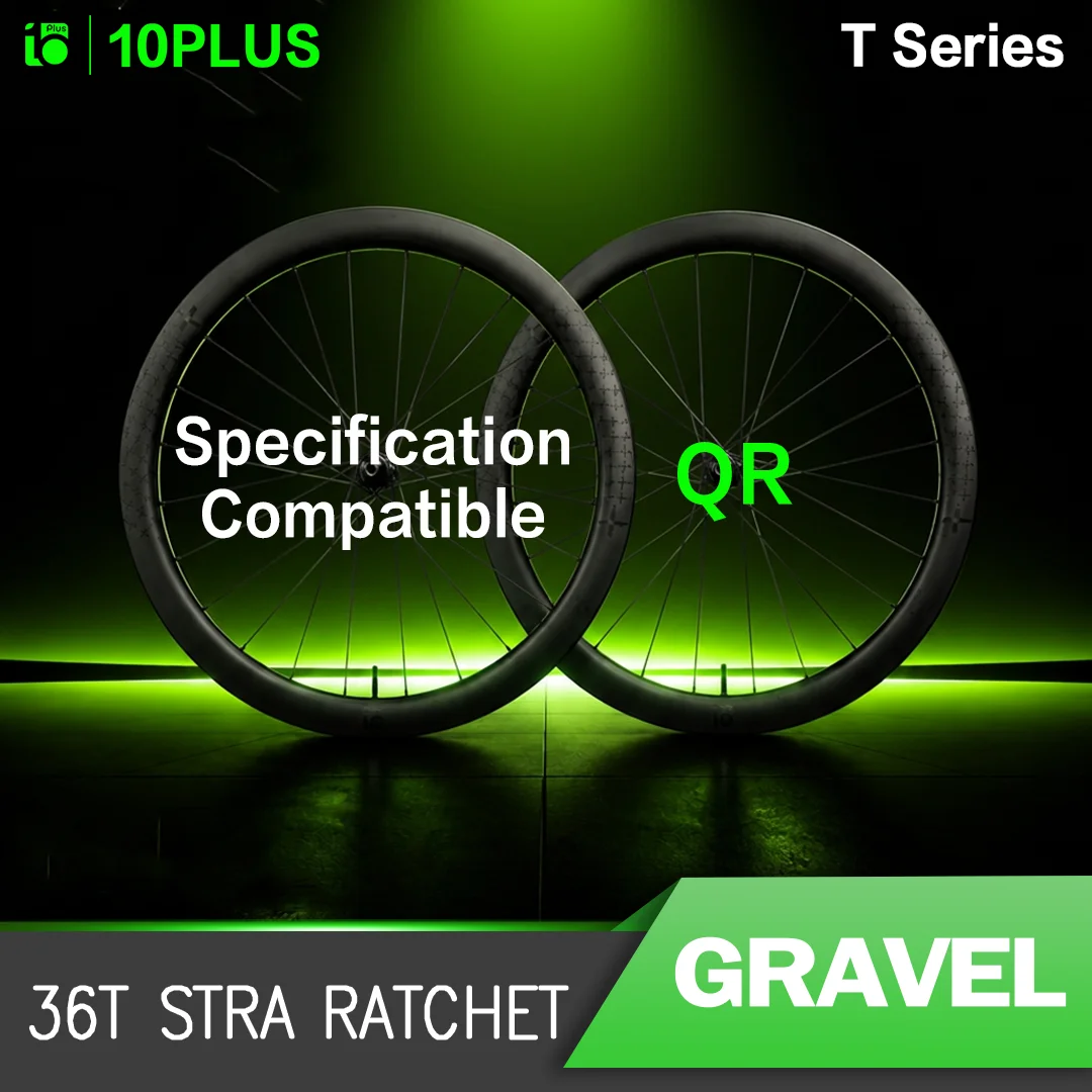 10PLUS Gravel Carbon Wheelset 700C Low Maintenance 36T Star Ratchet Hub Disc Brake Tubeless Center Lock 38mm 45mm