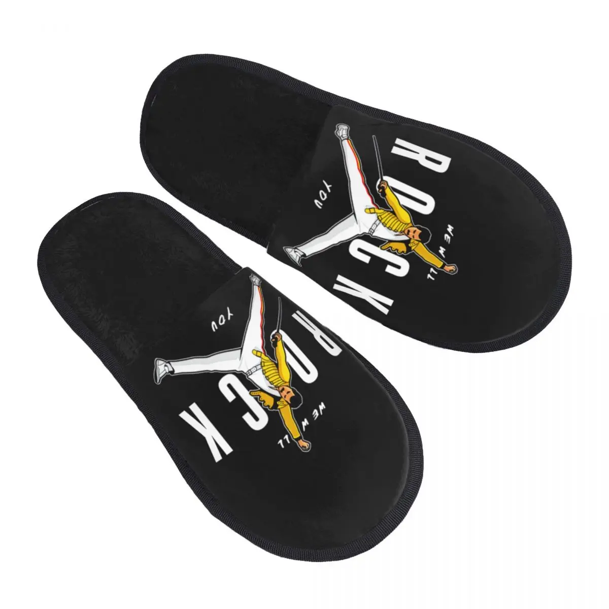 Custom Print Women Freddie Mercury House Slippers Cozy Warm Memory Foam Fluffy Slipper Indoor Outdoor Shoes