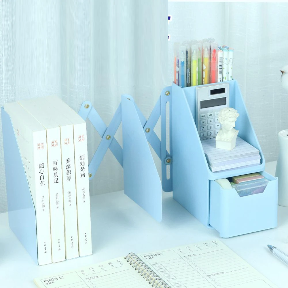 Large Multi-functional Retractable Bookends Metal Desk Book Holder Desks Organizer Office School Home Bookshelf Stationery New
