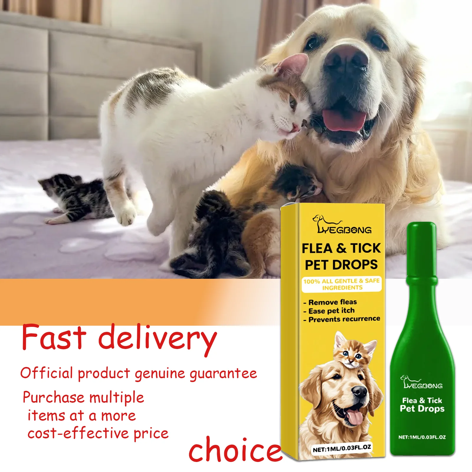 Pet External Insect Repellent for Cats And Dogs Flea Tick Lice Removal Skin Antipruritic Care Pet Cleaning Droplet