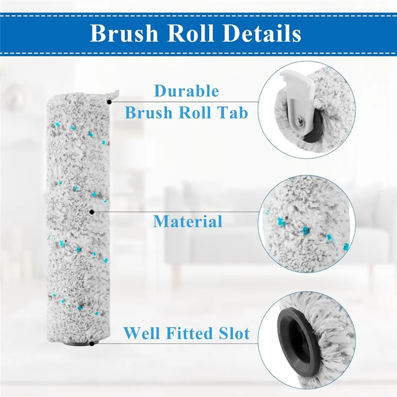 Cepillo y filtros de repuesto estable para piezas de aspiradora Bissell Crosswave Max y Crosswave 2554 2590, reemplaza 1618641 y 1608684