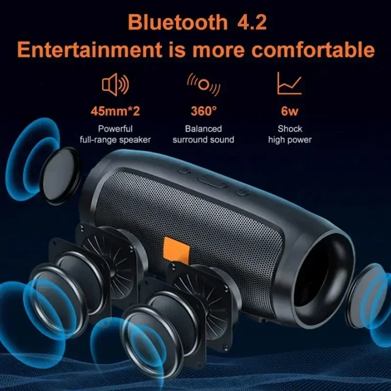 Bluetooth Speaker Dual Speaker Stereo Outdoor Tfusb Playback Fm Voice Broadcasting Portable Subwoofer 5.0 Wireless Speaker image 3
