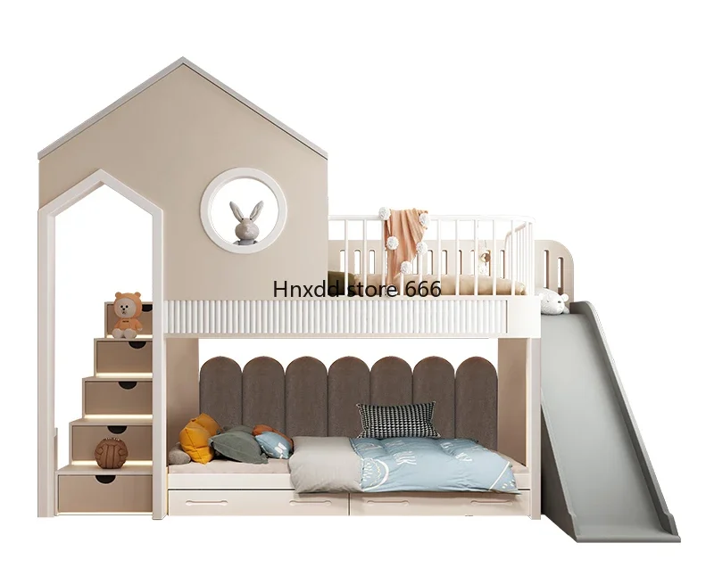 Children's room Full house Double high and low bed Mother and child bed Duplex second floor Children's tree house bed