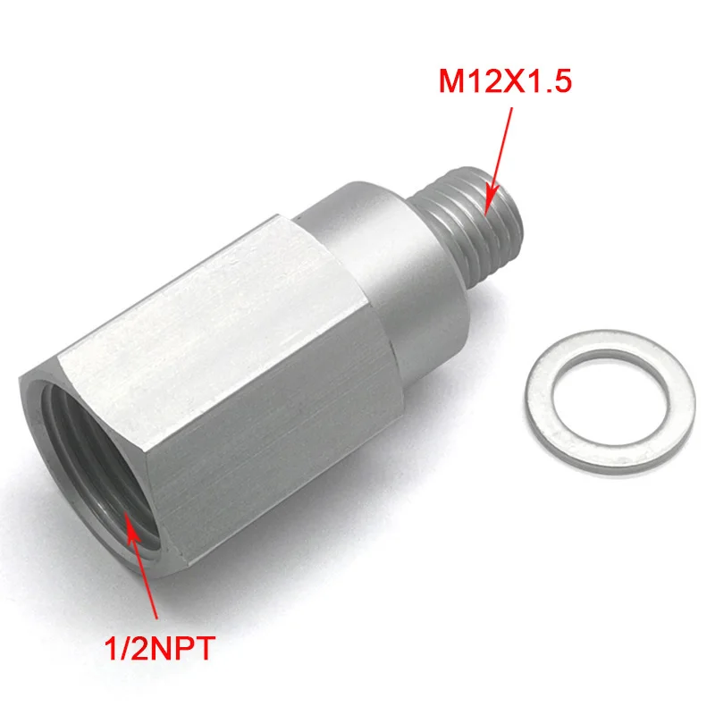 Extended Length M12X1.2-1/2NPT Cooling Temperature Sensor Adapter For LS Engine Water System Car Accessories