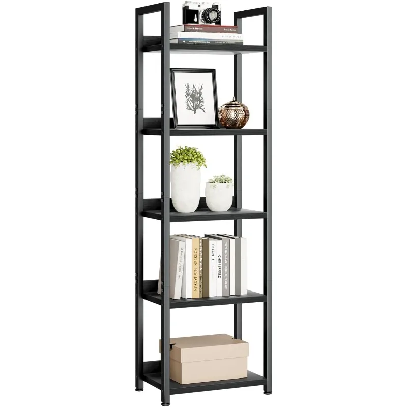 

Bookshelf, 5 Tier Bookshelves,Home Office Bookcase Shelf Storage Organizer, Free Standing Storage Shelving Unit for Bedroom