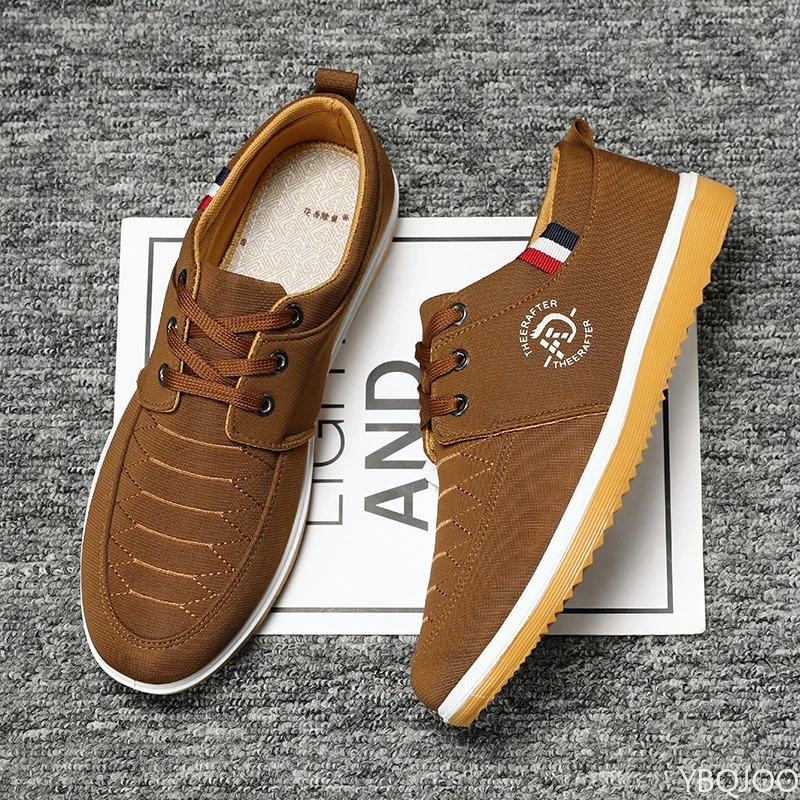 Casual comfortabele antislip herenschoenen met zachte zolen, modieuze, veelzijdige canvasschoen, ademende herenschoenen met veters