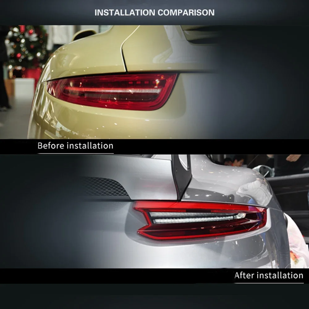Car Rear LED Tail lights for Porsche 911 2012-2018 Taillamps Brake lamp reverse light Turn signal 991.1 Upgrade 991.2 Rear Lamps