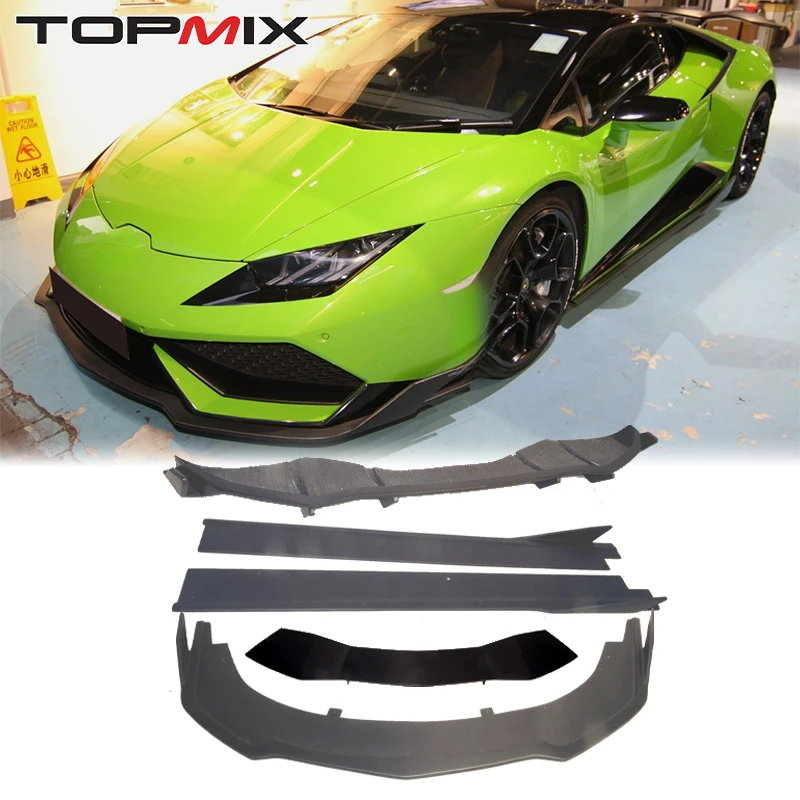 For Lamborghini Huracan LP610 Carbon Fiber Body Kit (Front Bumper Lower Lip, Floor Panels, Side Skirts, Rear Lip Spoiler)