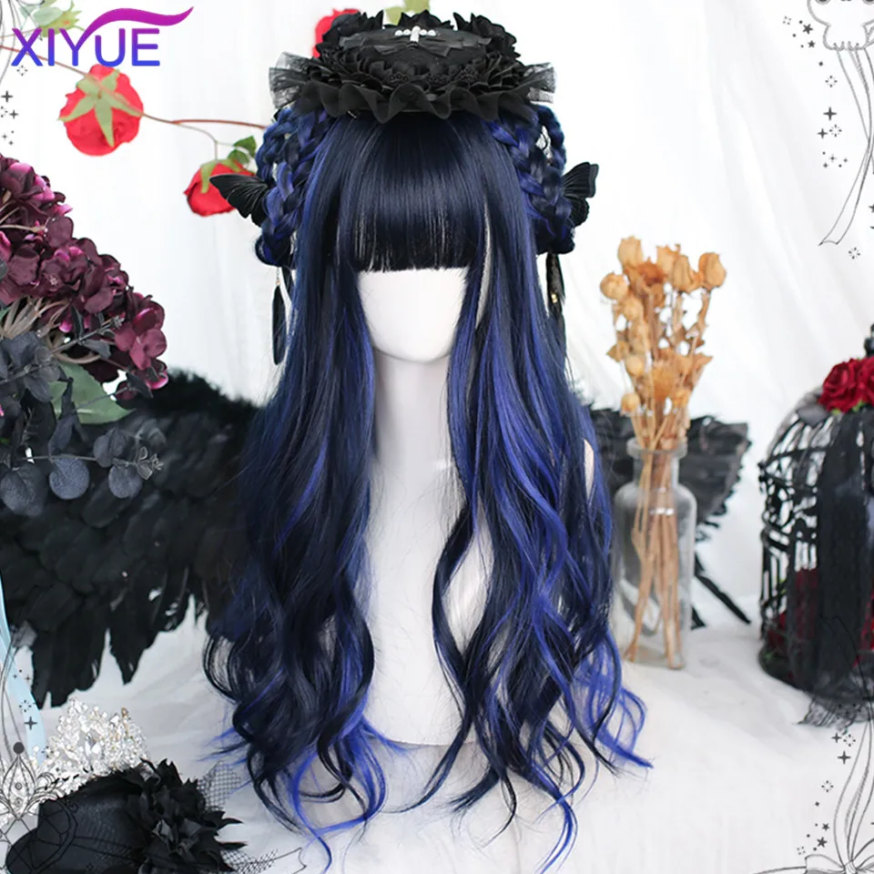 Niebieski Ombre Krótki Bob Body Wave Syntetyczne Peruki Dla Kobiet Natur syntetyczny Blond Cosplay Syntetyczne Włosy Naturalne Lolita Pelucas парик