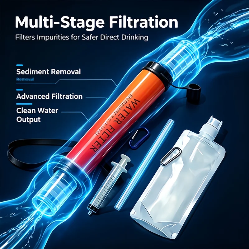 1pcs Portable Emergency Surviv - Water Purification Straw recension och pris