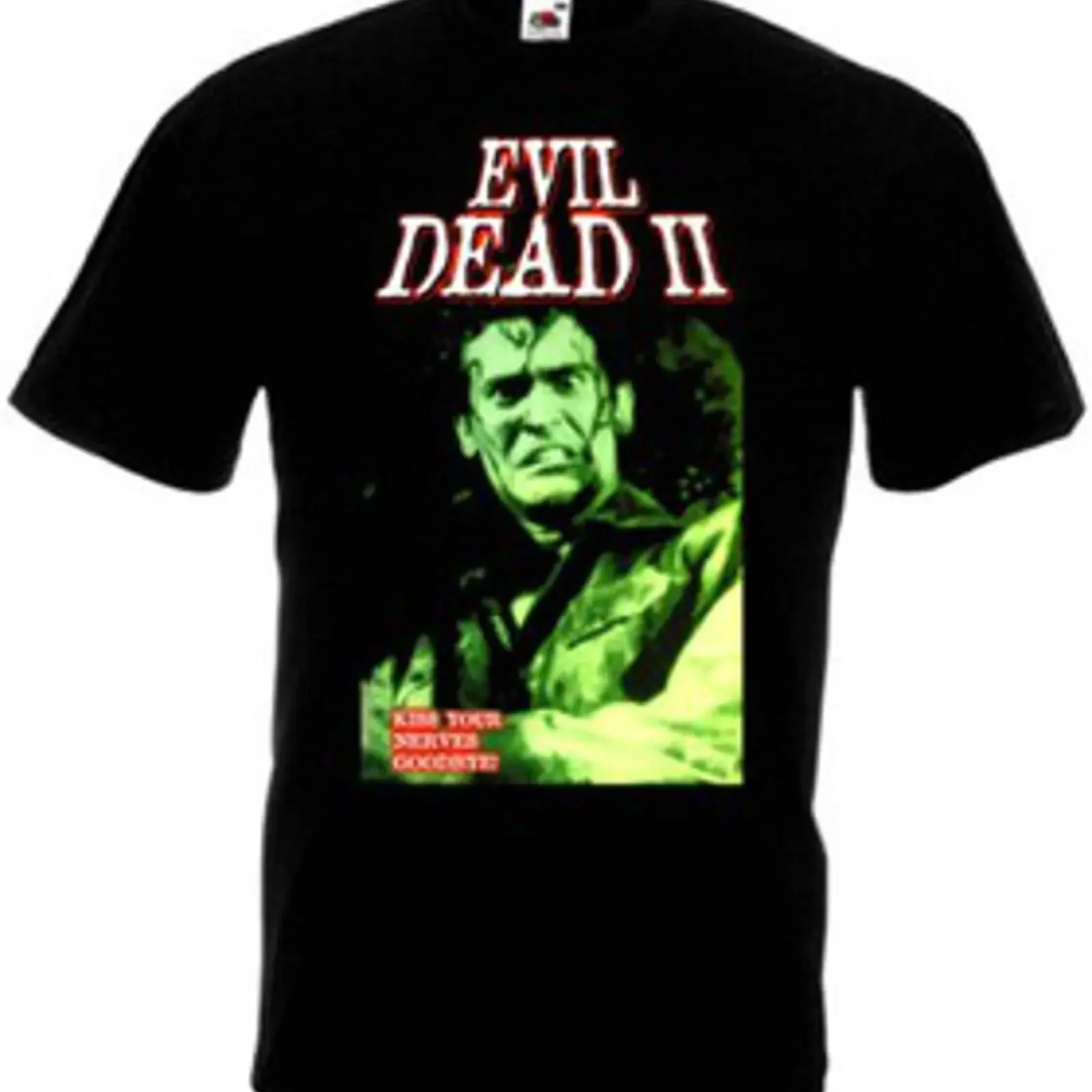 Camiseta Evil Dead 2 v 7 negra cartel de película terror todas las tallas S 5XL vintage Washed Unisex Versatile homme fashion