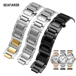 Stainless Steel Watch Strap for Cartier Blue Balloon Steel Belt Men's Women's Convex Interface Watchband Accessories 18 20 22mm