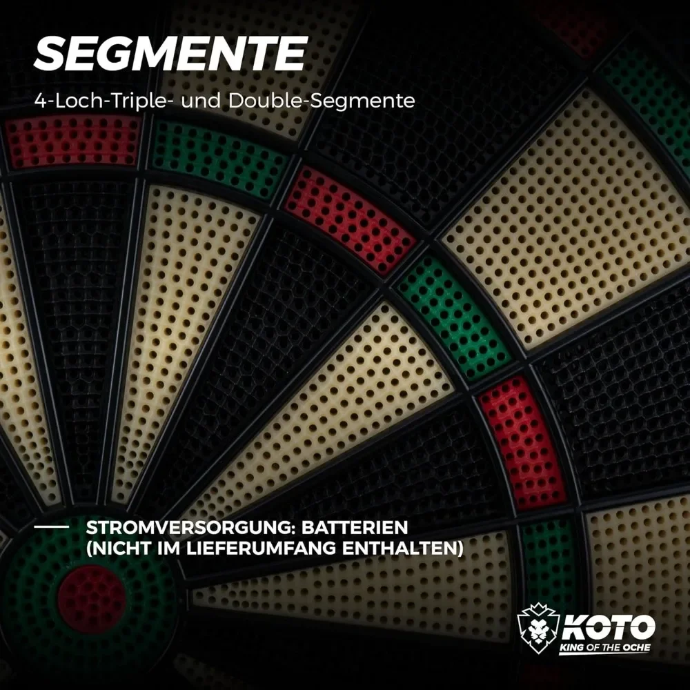 KOTO - Gabinete الكلاسيكية الناعمة (39x1,5x43,3 سم)، Incluye 6 سهام ذات أطراف ناعمة، 32 Juegos، 590 Variaciones de Juego، Diana Electronica