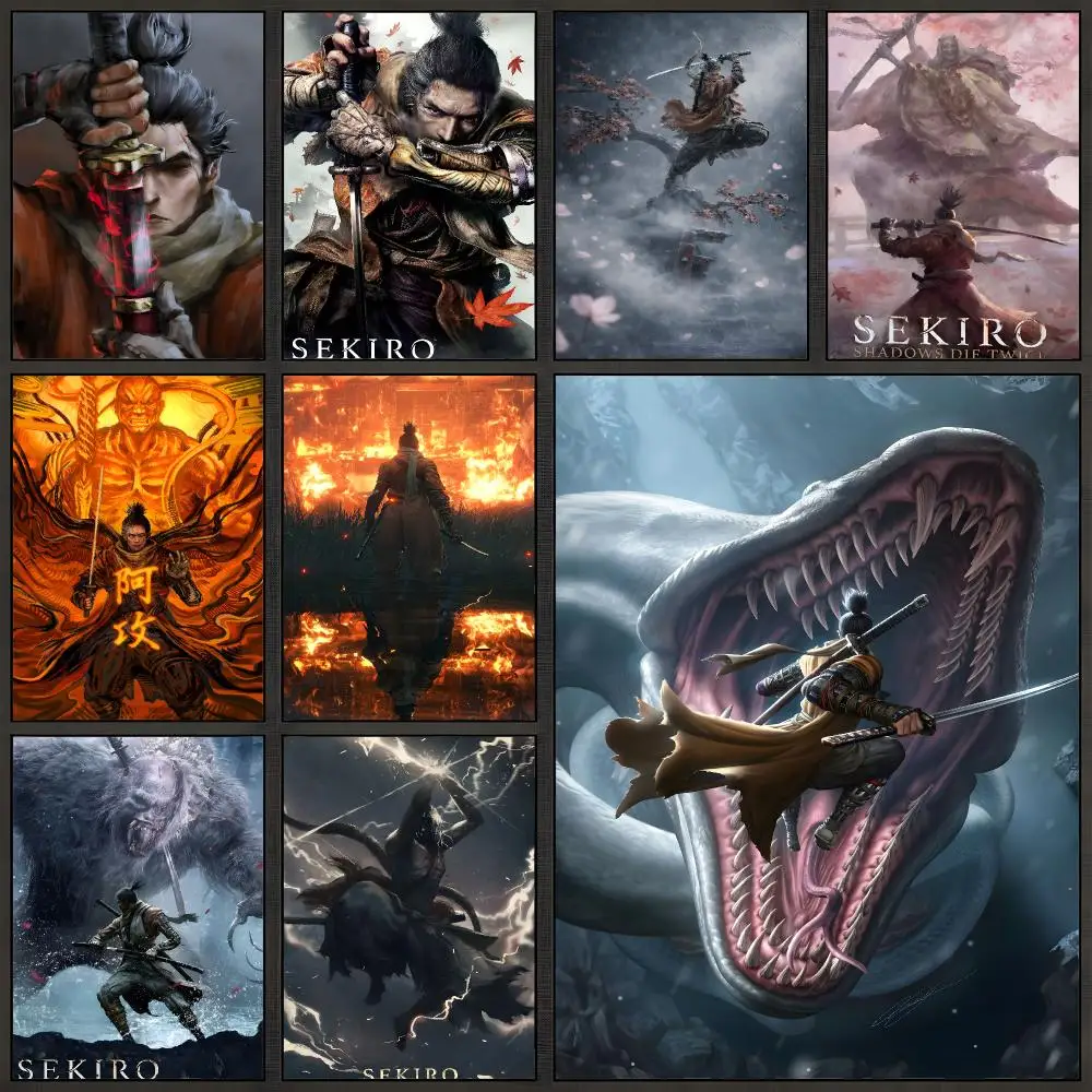 Game Sekiro: Shadows Die Twice Wolf Poster Peel And Stick Wall Art PP Waterproof HD Bedroom Living Room Home Decor Gift